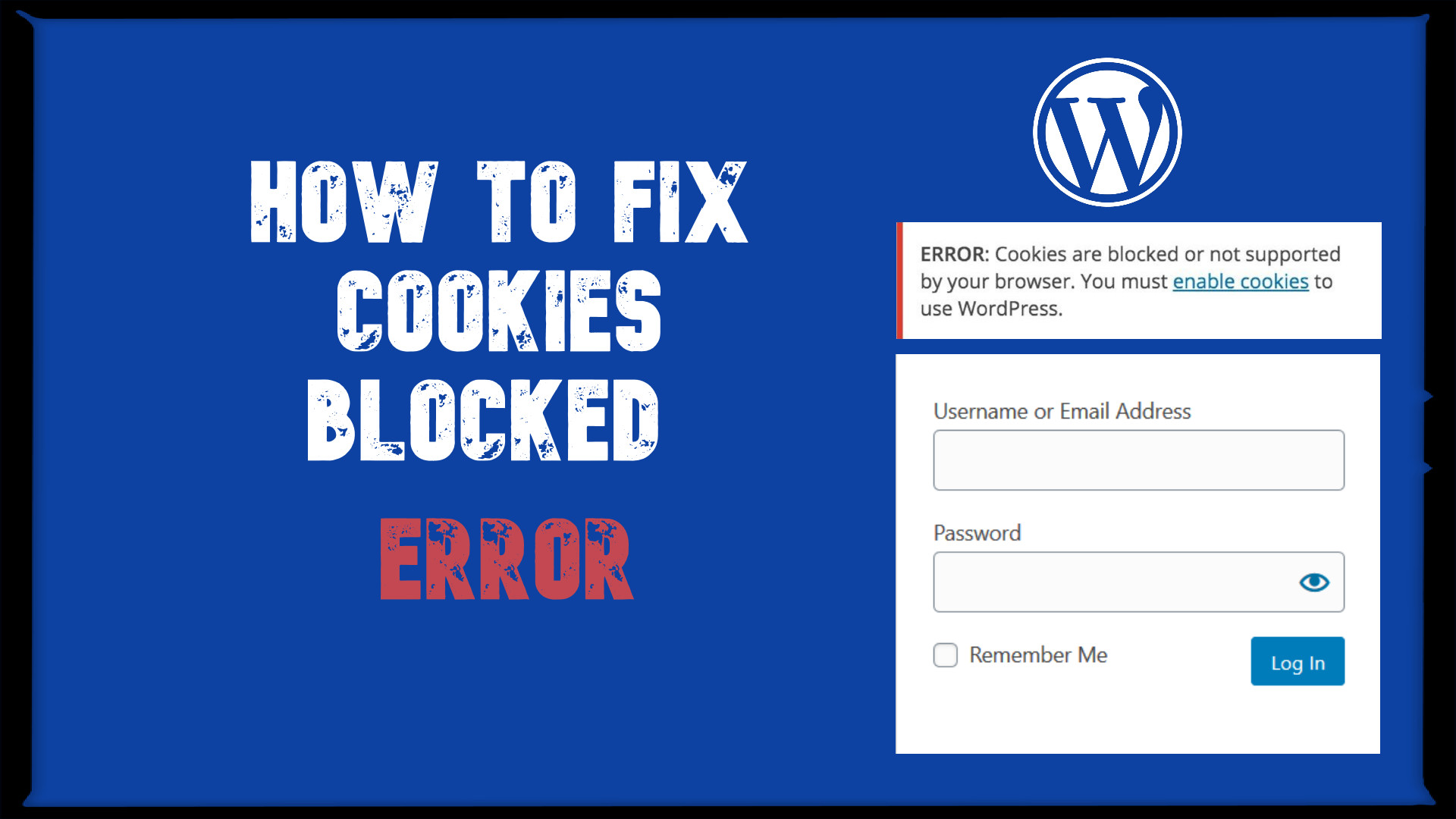 ERROR: Cookies are blocked or not supported by your browser