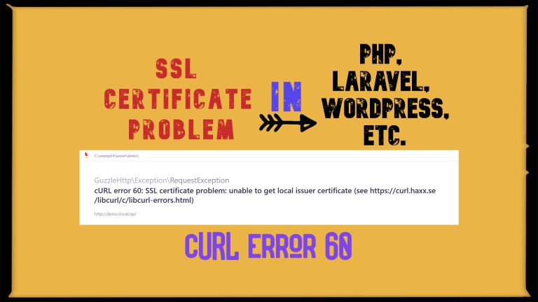 cURL error 60: SSL certificate problem: unable to get local issuer certificate