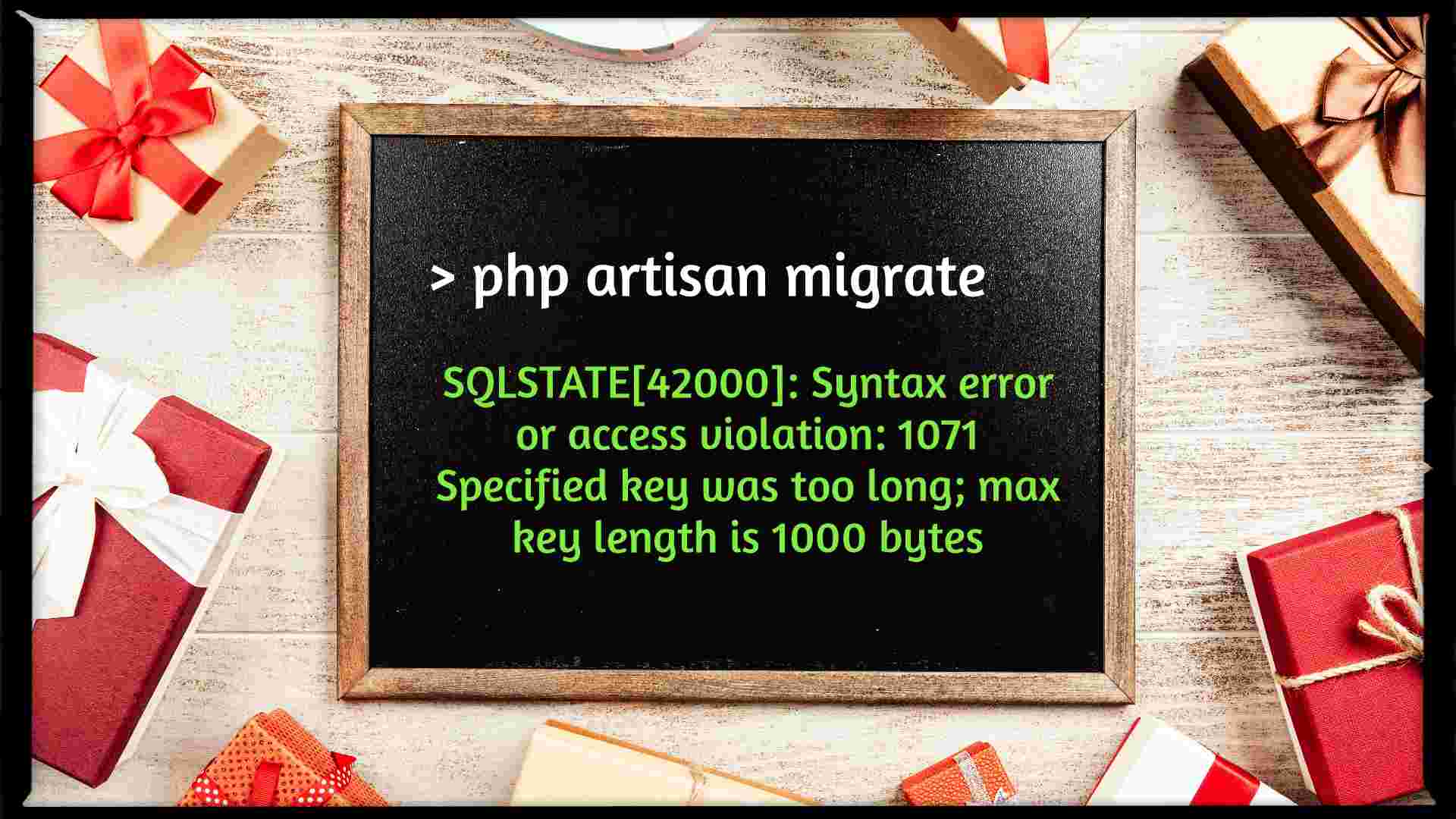 Specified Key was Too Long Error in Laravel