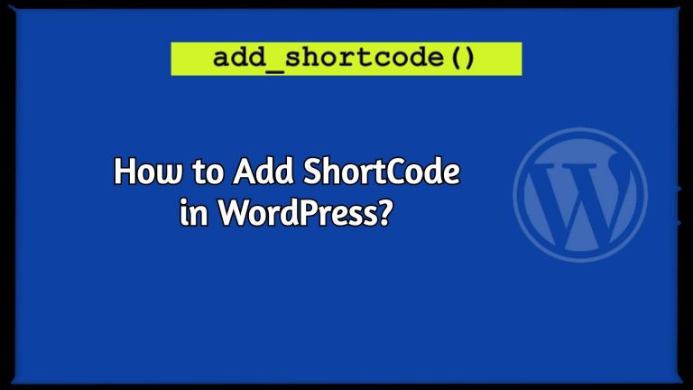 add shortcode in wordpress