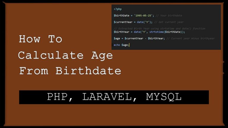 calculate age from birthdate in php, laravel and mysql
