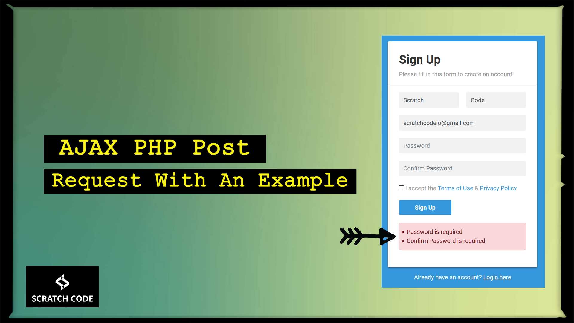 AJAX PHP Post request with an example