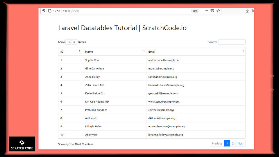laravel datatables tutorial
