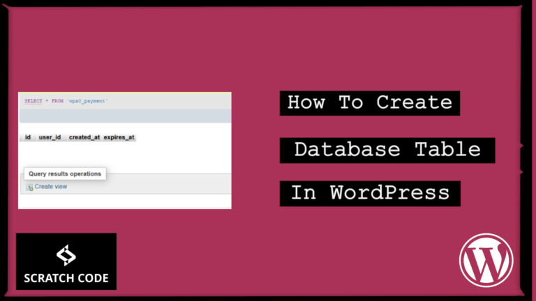 create database table in wordpress