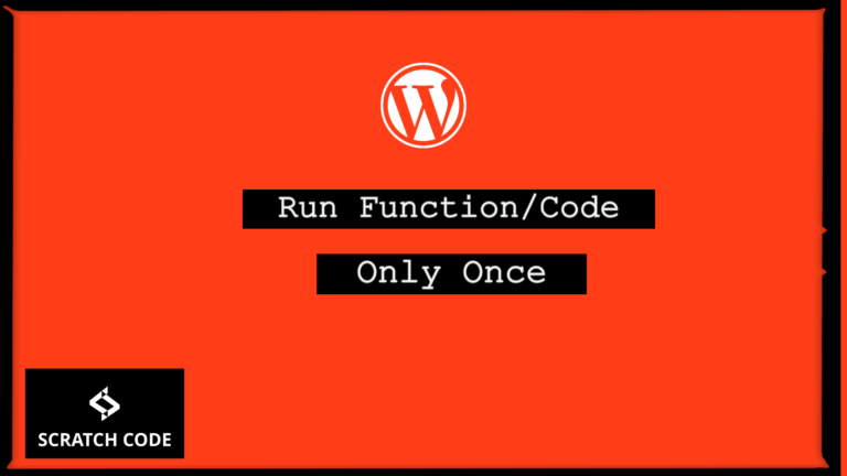 wordpress run function only once